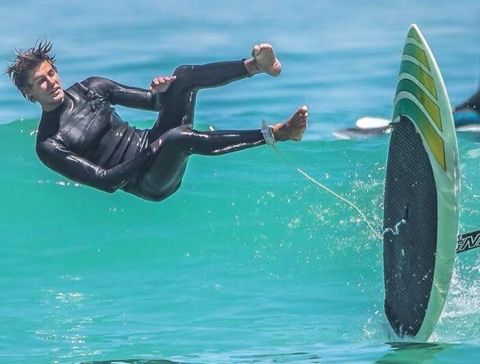 Alex Kugelmann enjoying surfing.